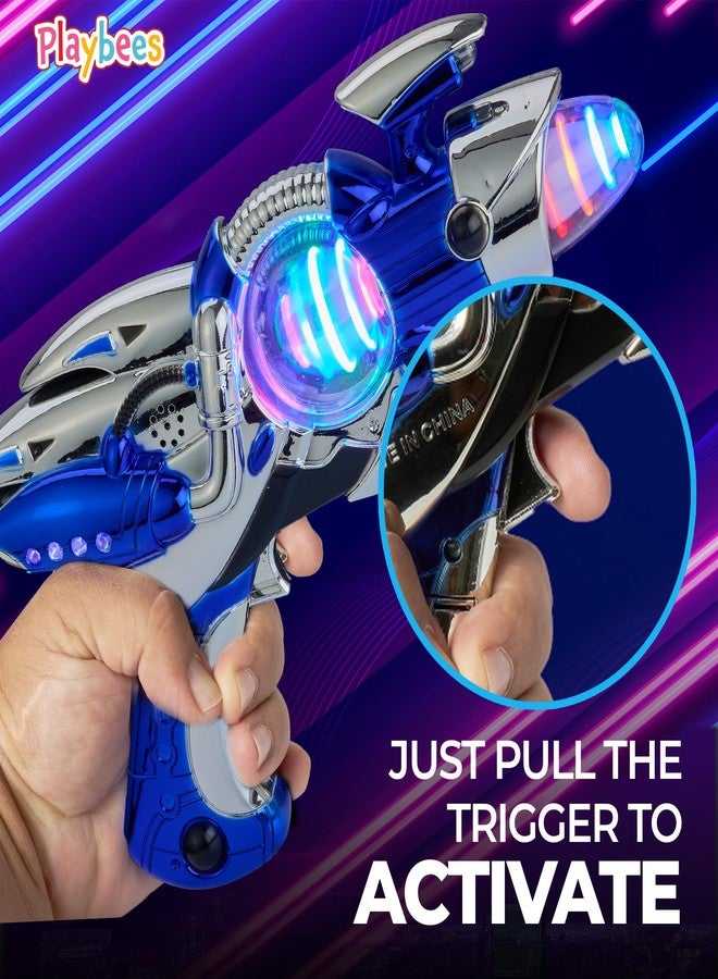 Playbees Light-Up Noise Blaster - Blue - 11.5 Inches - Super Spinning Space Sound Effects with Futuristic Power Galaxy Ranger FX for Party Favor, Novelty Toy, Party Bag Stuffer for Ages 5+ - Image 4